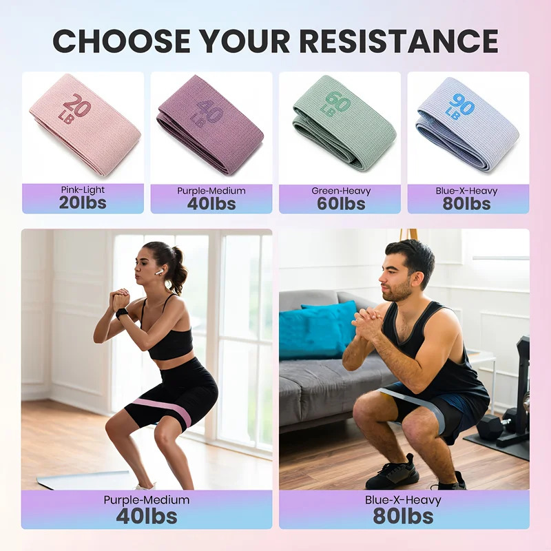 Pilates Bar Kit With Resistance Bands - 20-90lb tecido elástico banda de resistência