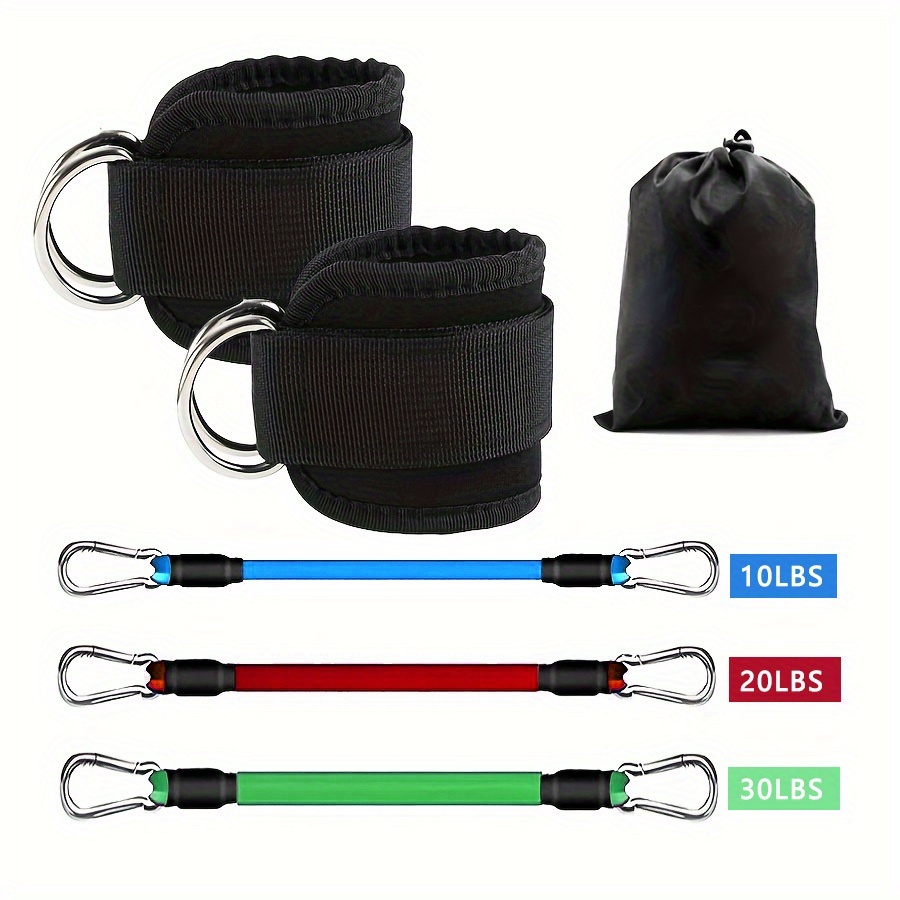 Pilates Bar Kit With Resistance Bands - 5 faixas de resistência do tornozelo