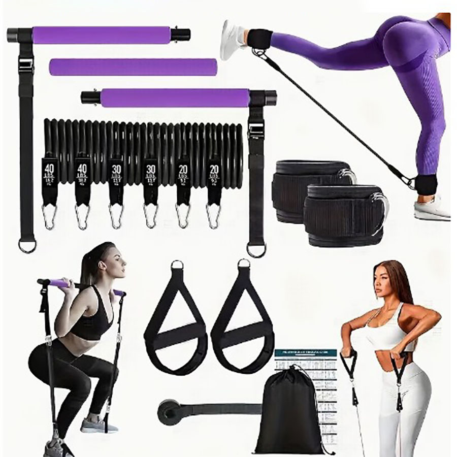 Pilates Bar Kit With Resistance Bands - Conjunto de Bandas de Resistência de