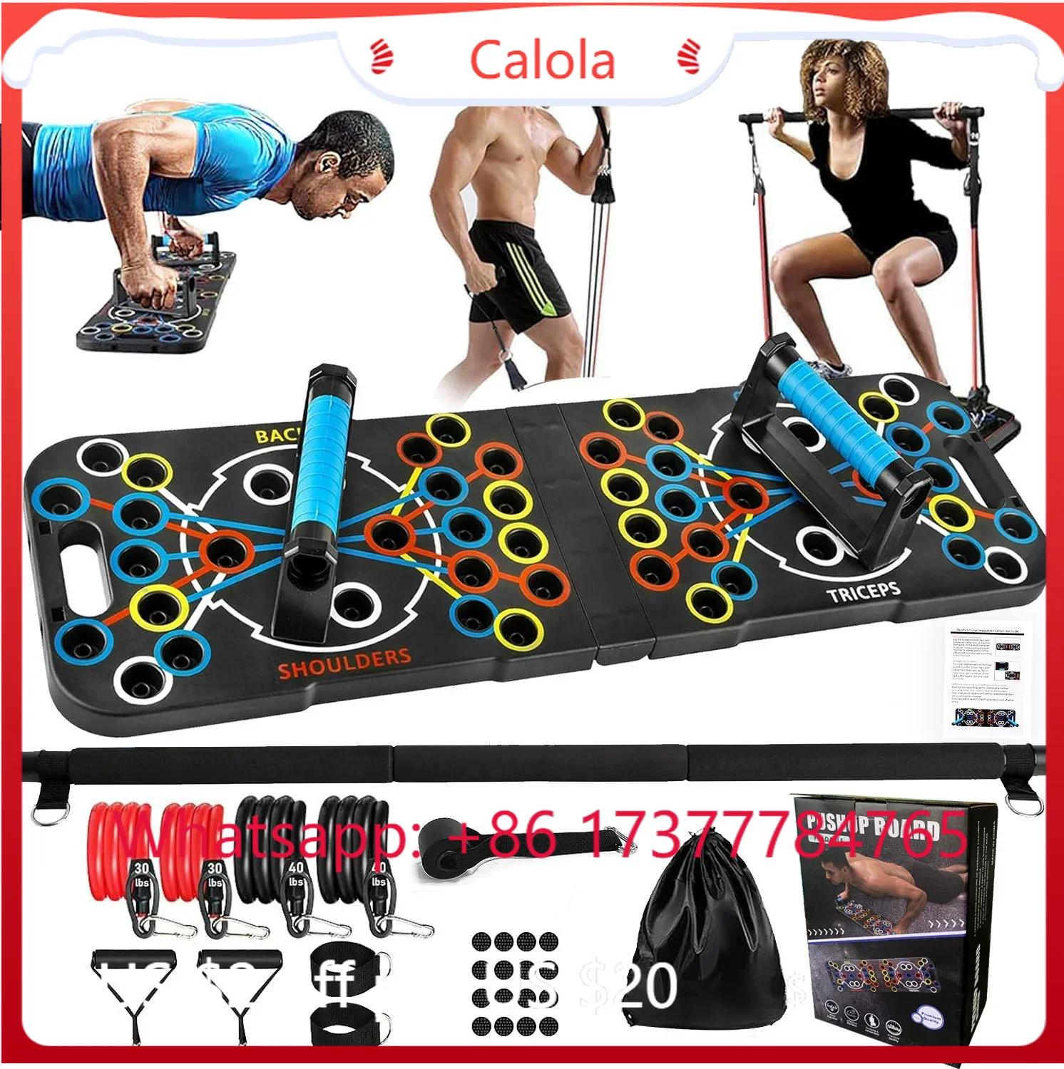 Pilates Bar Kit With Resistance Bands - Conjunto Multifuncional de Barra de Pilates